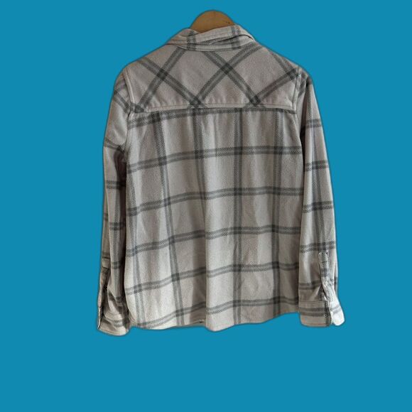O'Neill Plaid Button-Up Shirt in Gray and Cream Size L - Picture 2 of 5